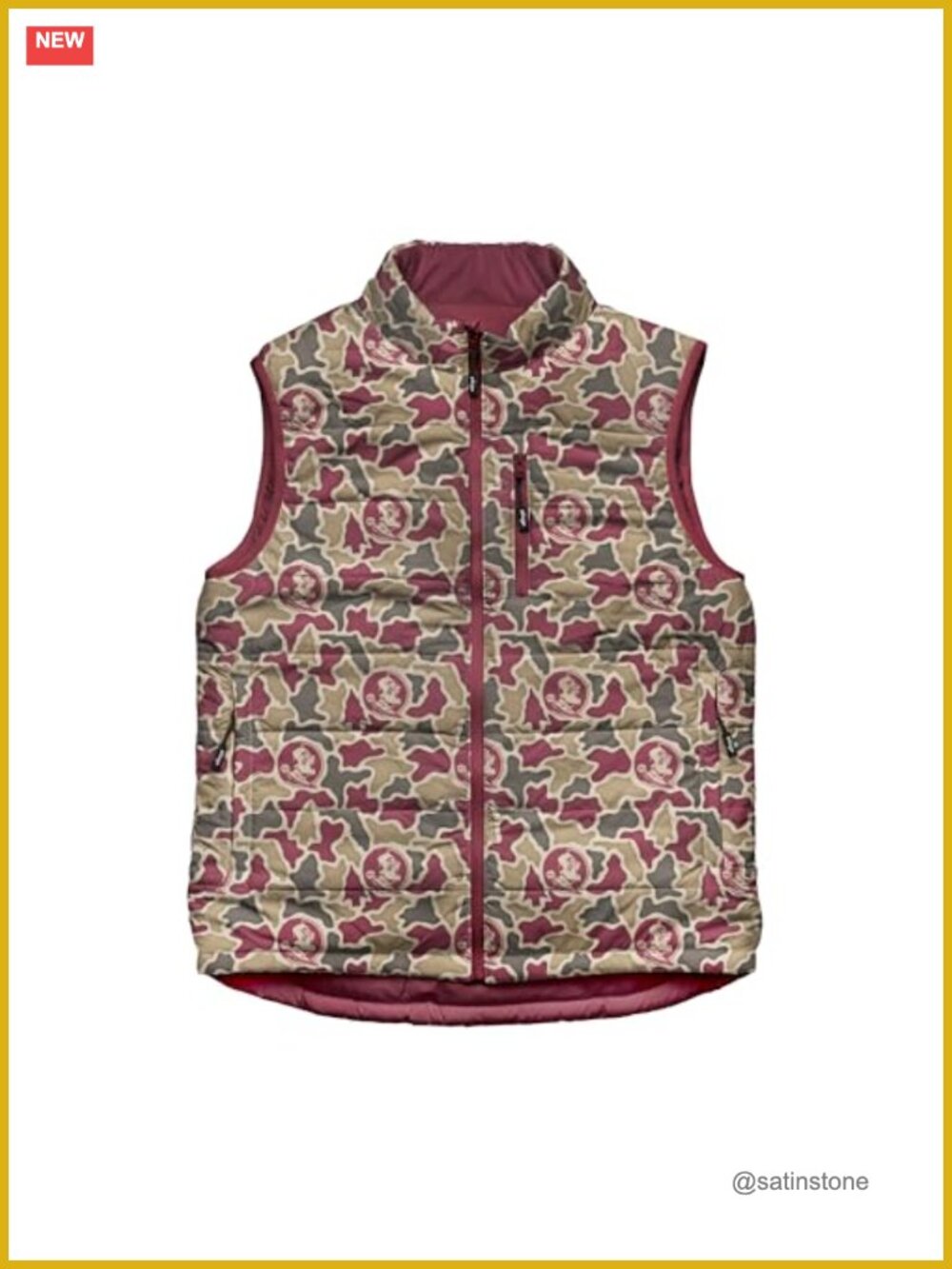 NCAA Florida State Seminoles Reversible Camo Field Vest DWR